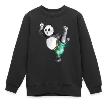 Kung-Fu Panda Baby - Kinder Premium Organic Sweatshirt - Schwarz - Vorne - AI Model Kid Female (0cm)