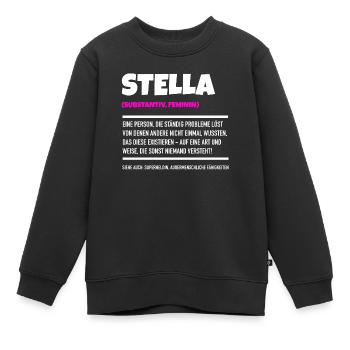 Stella ist mein Name - Kinder Premium Organic Sweatshirt - Schwarz - Vorne - AI Model Kid Female (0cm)