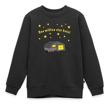one million star hotel faltcaravan - Kinder Premium Organic Sweatshirt - Schwarz - Vorne - AI Model Kid Female (0cm)