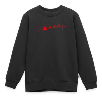 Noël avec Heartbeat Reindeer Gift - Sweat Premium enfant bio - noir - Devant - AI Model Kid Female (0cm)