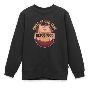 Igel - Kinder Premium Organic Sweatshirt - Schwarz - Vorne - AI Model Kid Female (0cm)
