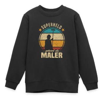 Maler - Kinder Premium Organic Sweatshirt - Schwarz - Vorne - AI Model Kid Female (0cm)