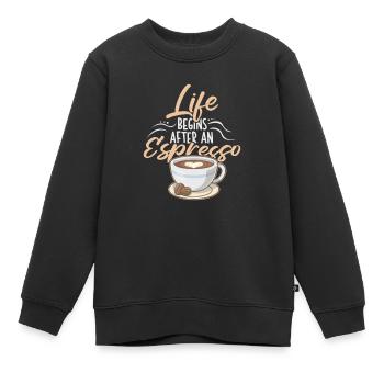 Espresso Kaffee - Kinder Premium Organic Sweatshirt - Schwarz - Vorne - AI Model Kid Female (0cm)
