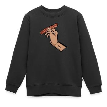 Bacon Bacon Petit déjeuner - Sweat Premium enfant bio - noir - Devant - AI Model Kid Female (0cm)