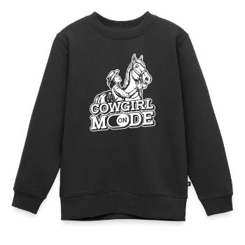 Équitation Rodéo - Sweat Premium enfant bio - noir - Devant - AI Model Kid Female (0cm)