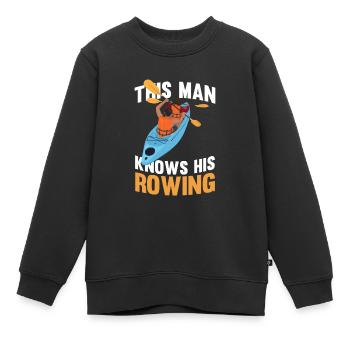 Rudersport Ruderer Ruderboot Rudern - Kinder Premium Organic Sweatshirt - Schwarz - Vorne - AI Model Kid Female (0cm)