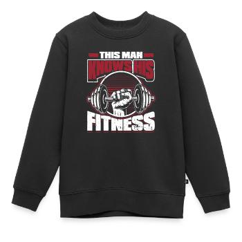 Fitness Training Gym Workout Poids - Sweat Premium enfant bio - noir - Devant - AI Model Kid Female (0cm)