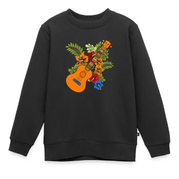 Ukulele - Kinder Premium Organic Sweatshirt - Schwarz - Vorne - AI Model Kid Female (0cm)