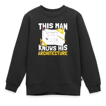 Architecte - Sweat Premium enfant bio - noir - Devant - AI Model Kid Female (0cm)