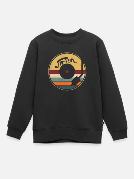 Vinyl LP Platen Verzamelaar - Kinder Premium sweater biologisch - zwart