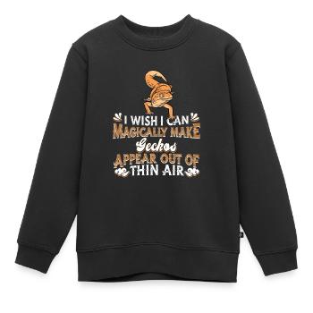 Gecke Lézard Reptile Lézard Lézard - Sweat Premium enfant bio - noir - Devant - AI Model Kid Female (0cm)