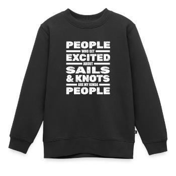 Seglen Segelboot Segler - Kinder Premium Organic Sweatshirt - Schwarz - Vorne - AI Model Kid Female (0cm)