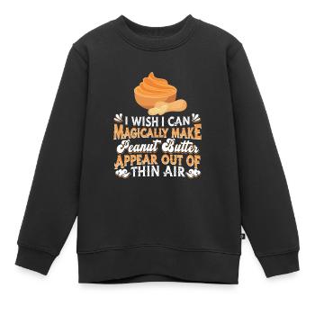 Erdnussbutter Peanut Butter Snack - Kinder Premium Organic Sweatshirt - Schwarz - Vorne - AI Model Kid Female (0cm)