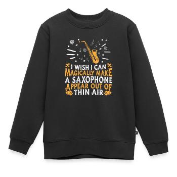 Sax Saxophone Saxophone Musician Jazz - Kids Premium Organic Sweatshirt - black - Front - AI Model Kid Female (0cm)