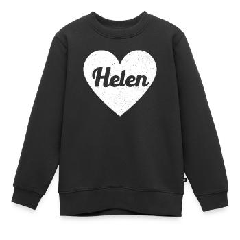 Helen Vorname Geschenkidee Herz Love Ich liebe - Kinder Premium Organic Sweatshirt - Schwarz - Vorne - AI Model Kid Female (0cm)
