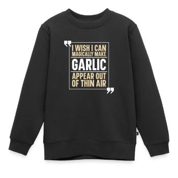 Knoblauch Gewürz Knobi Knofi - Kinder Premium Organic Sweatshirt - Schwarz - Vorne - AI Model Kid Female (0cm)