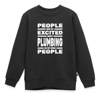 Plombier Ingénieur sanitaire Chauffagiste Mécanicien d’usine - Sweat Premium enfant bio - noir - Devant - AI Model Kid Female (0cm)