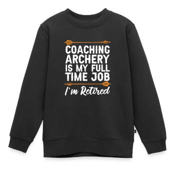 Tir à l’arc Flèche Tir à l’arc Tir à l’arc - Sweat Premium enfant bio - noir - Devant - AI Model Kid Female (0cm)