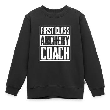 Tir à l’arc Flèche Tir à l’arc Tir à l’arc - Sweat Premium enfant bio - noir - Devant - AI Model Kid Female (0cm)