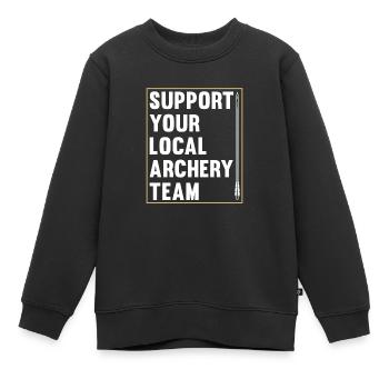 Tir à l’arc Flèche Tir à l’arc Tir à l’arc - Sweat Premium enfant bio - noir - Devant - AI Model Kid Female (0cm)