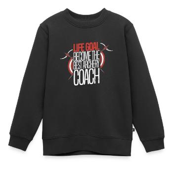 Bogenschütze Bogensport Pfeil Bogen Bogenschießen - Kinder Premium Organic Sweatshirt - Schwarz - Vorne - AI Model Kid Female (0cm)