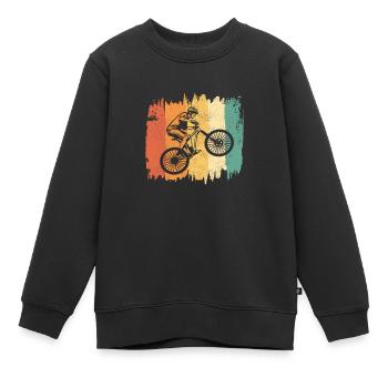 Radfahrer Mountainbike - Retro Style - Kinder Premium Organic Sweatshirt - Schwarz - Vorne - AI Model Kid Female (0cm)