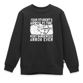 Tir à l’arc Flèche Tir à l’arc Tir à l’arc - Sweat Premium enfant bio - noir - Devant - AI Model Kid Female (0cm)
