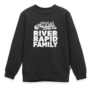 Rafting Canoë Kayak d’eau vive - Sweat Premium enfant bio - noir - Devant - AI Model Kid Female (0cm)