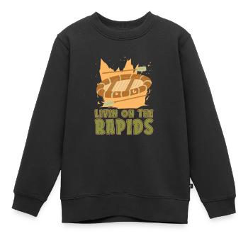 Rafting Canoë Kayak d’eau vive - Sweat Premium enfant bio - noir - Devant - AI Model Kid Female (0cm)