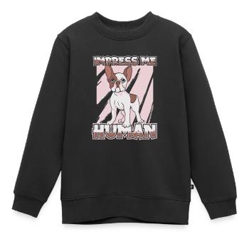 Français Bulldog Frenchie Französische Bulldogge - Sweat Premium enfant bio - noir - Devant - AI Model Kid Female (0cm)
