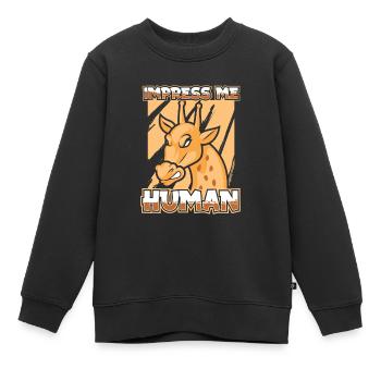 Giraffe Afrika Savanne Safari - Kinder Premium Organic Sweatshirt - Schwarz - Vorne - AI Model Kid Female (0cm)