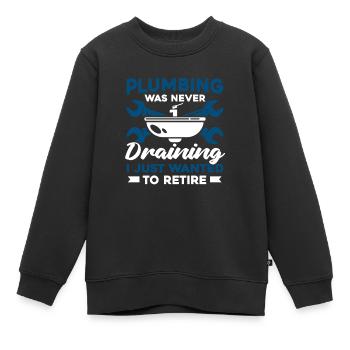 Plombier Ingénieur sanitaire Chauffagiste Mécanicien d’usine - Sweat Premium enfant bio - noir - Devant - AI Model Kid Female (0cm)