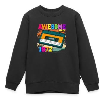 awesome since 1972 Kassette 70er 50. Geburtstag - Kinder Premium Organic Sweatshirt - Schwarz - Vorne - AI Model Kid Female (0cm)
