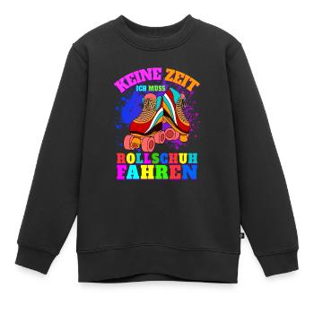 Rollschuhe Geschenk Retro Rollschuh Mädchen - Kinder Premium Organic Sweatshirt - Schwarz - Vorne - AI Model Kid Female (0cm)