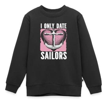 Seglen Segelboot Segler - Kinder Premium Organic Sweatshirt - Schwarz - Vorne - AI Model Kid Female (0cm)