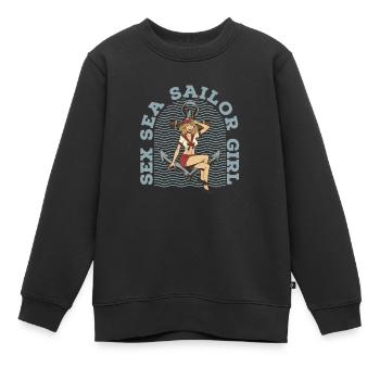 Seglen Segelboot Segler - Kinder Premium Organic Sweatshirt - Schwarz - Vorne - AI Model Kid Female (0cm)
