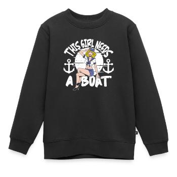 Seglen Segelboot Segler - Kinder Premium Organic Sweatshirt - Schwarz - Vorne - AI Model Kid Female (0cm)