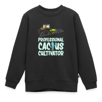 Cactus arbuste Cactus piquant jardinier de jardin - Sweat Premium enfant bio - noir - Devant - AI Model Kid Female (0cm)
