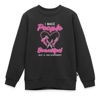 Coiffeur Coiffeur Coiffure Coiffure Coiffure Coiffure - Sweat Premium enfant bio - noir - Devant - AI Model Kid Female (0cm)