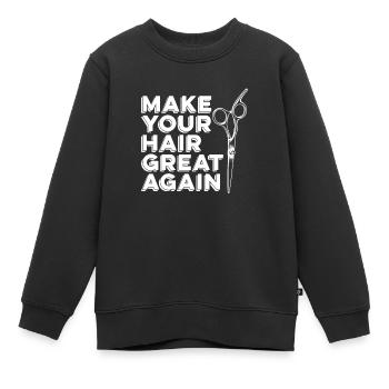 Coiffeur Coiffeur Coiffure Coiffure Coiffure Coiffure - Sweat Premium enfant bio - noir - Devant - AI Model Kid Female (0cm)