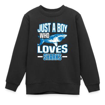 Requins - Sweat Premium enfant bio - noir - Devant - AI Model Kid Female (0cm)