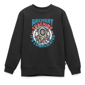 Tir à l’arc Flèche Tir à l’arc Tir à l’arc - Sweat Premium enfant bio - noir - Devant - AI Model Kid Female (0cm)