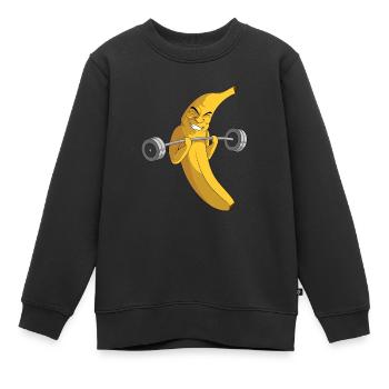 Gym Muscles Musculation Musculation - Sweat Premium enfant bio - noir - Devant - AI Model Kid Female (0cm)