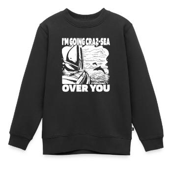 Voilier Jeu de mots Marins Marins Marins - Sweat Premium enfant bio - noir - Devant - AI Model Kid Female (0cm)