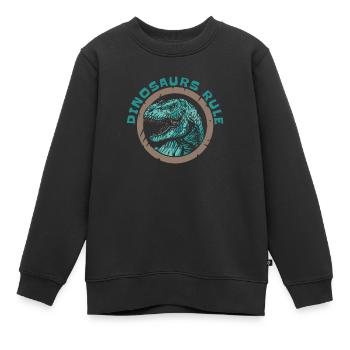 Dinosaure Dinosaure adulte - Sweat Premium enfant bio - noir - Devant - AI Model Kid Female (0cm)