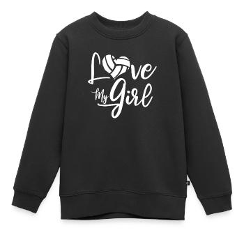 Volleyball Volleyball Coeur Volleyball Mama - Sweat Premium enfant bio - noir - Devant - AI Model Kid Female (0cm)