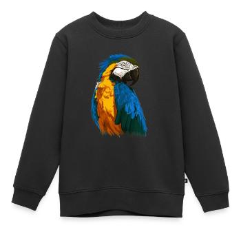 Perroquet ara Perroquets aras - Sweat Premium enfant bio - noir - Devant - AI Model Kid Female (0cm)