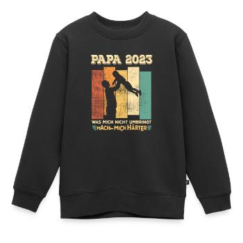 PAPA 2023 - Geburt Vater werden Dad Vaterschaft - Kinder Premium Organic Sweatshirt - Schwarz - Vorne - AI Model Kid Female (0cm)