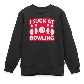 I suck at bowling - Kinder Premium Organic Sweatshirt - Schwarz - Vorne - AI Model Kid Female (0cm)