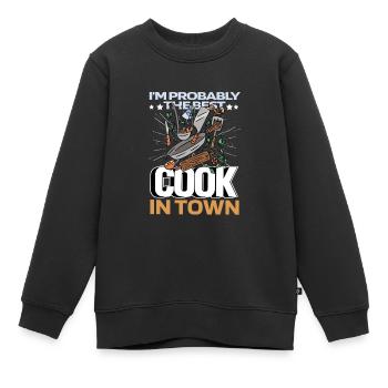 Ustensiles de cuisine de cuisine - Sweat Premium enfant bio - noir - Devant - AI Model Kid Female (0cm)